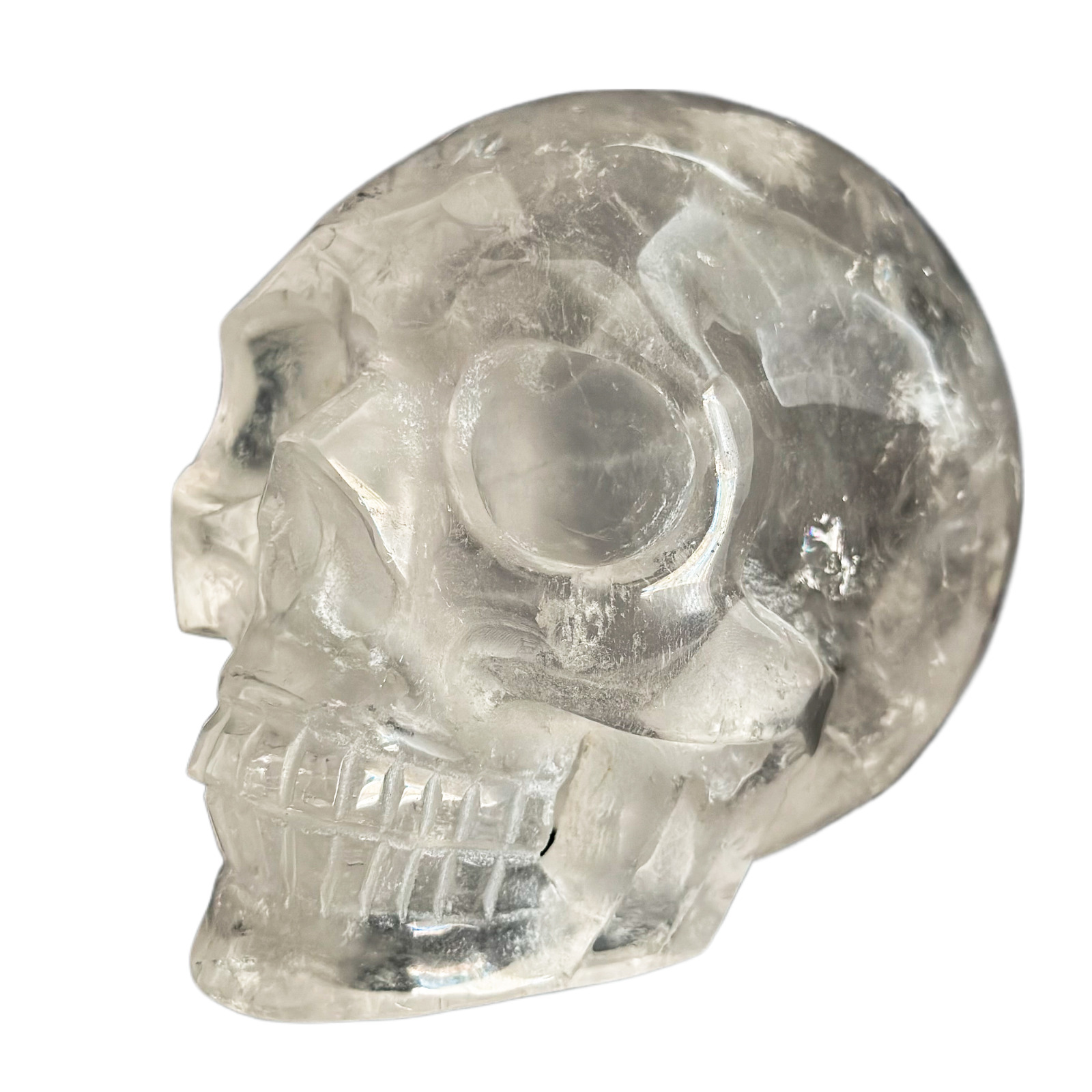 Clear Quartz Crystal Skull - Large Hand Carved 4.75\