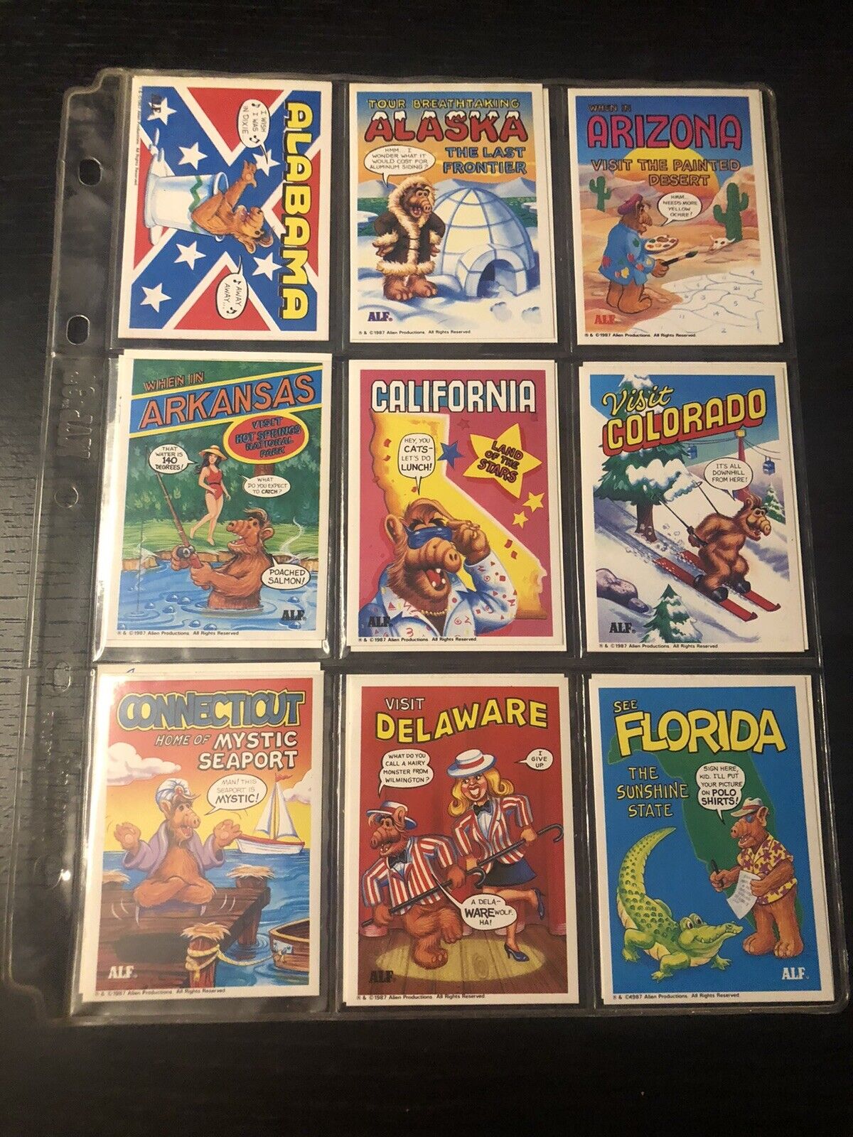 1987 TOPPS ALF Trading Cards Full Set - All 50 States and US Of Alf Card S