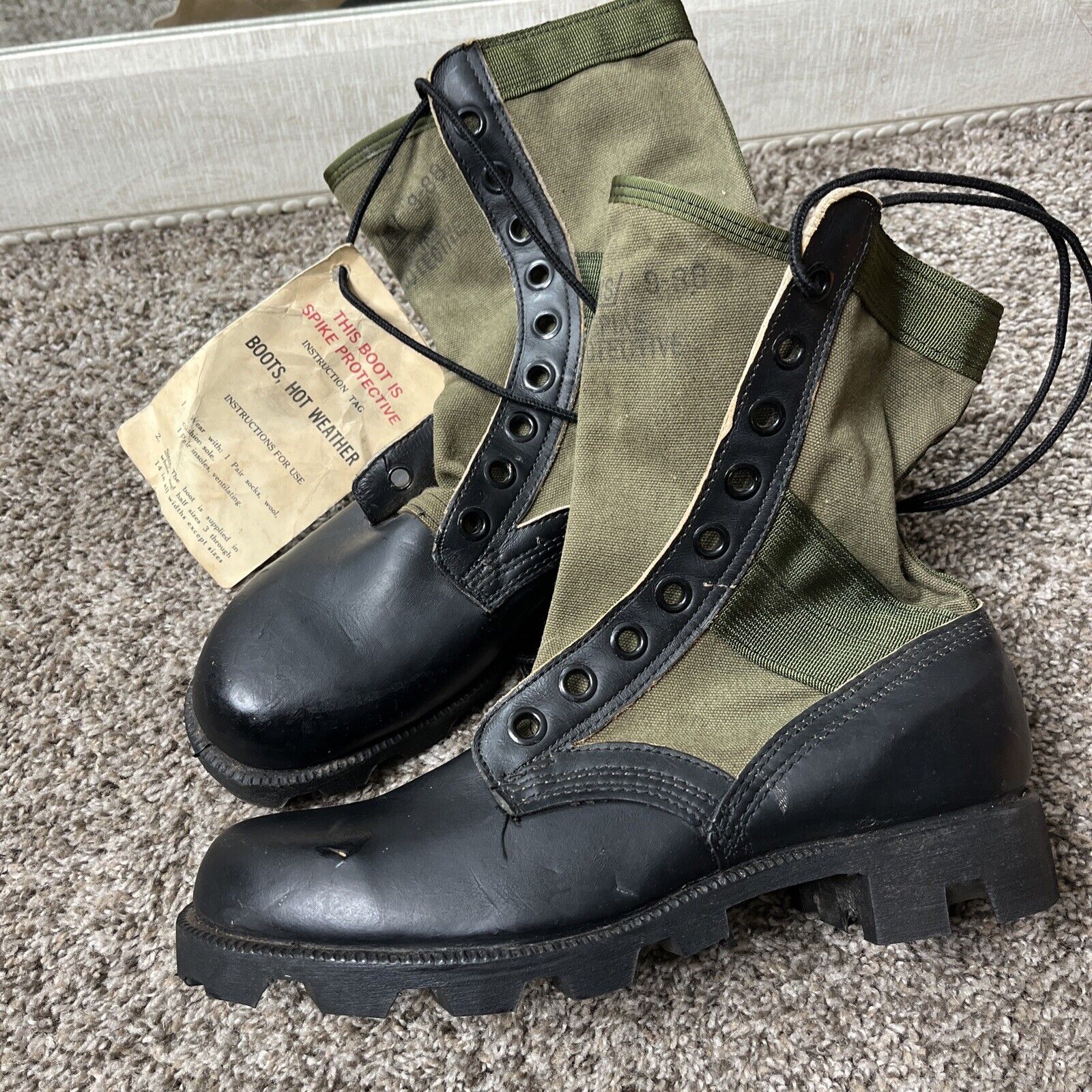 Vietnam Jungle Boots, 3rd Pattern with Panama Sole Sz 7.5 R 1988