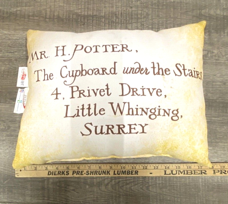 Harry Potter Pillow Cupboard Under the Stairs 16X12 inches with tags