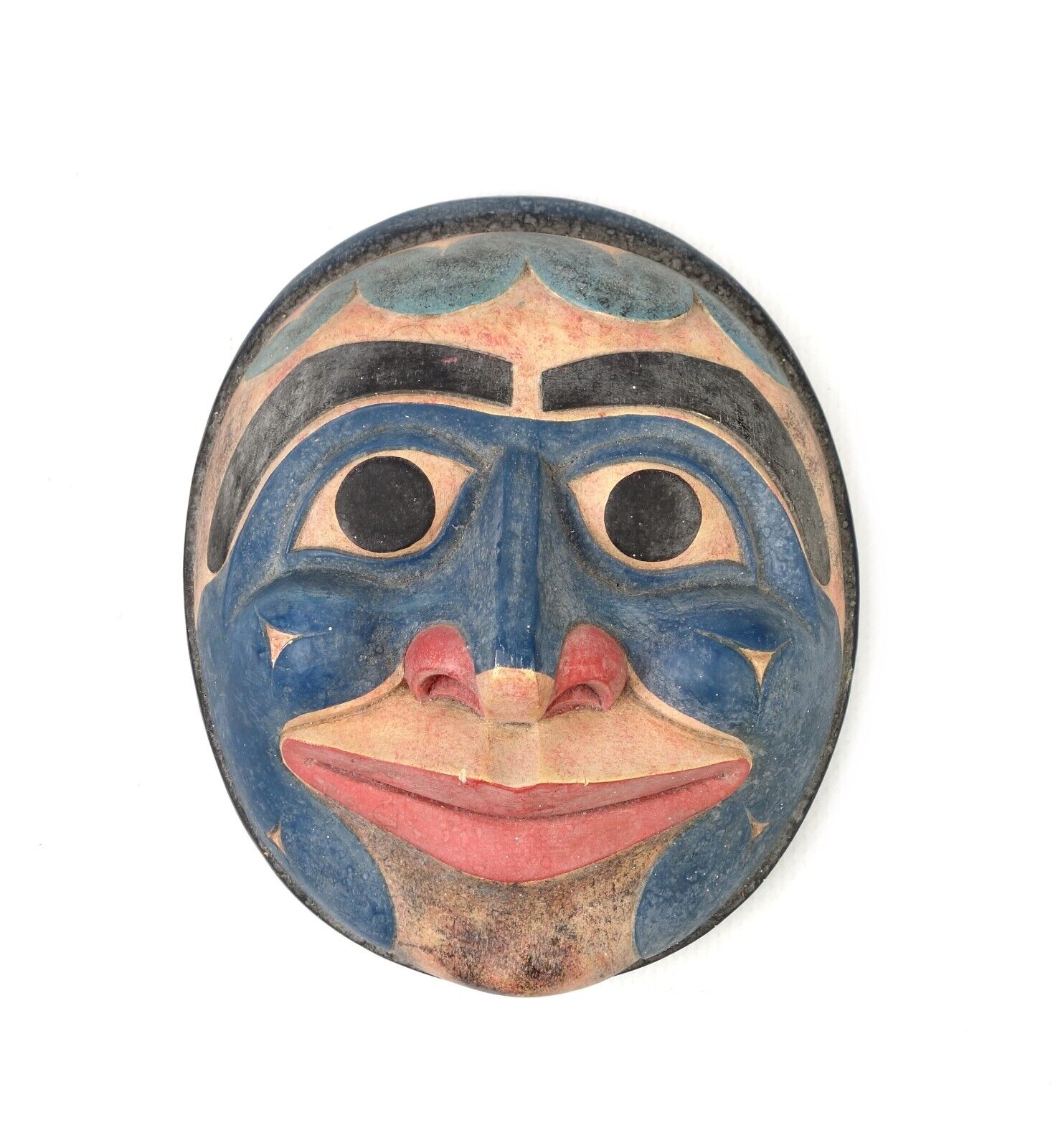 Vintage Bella Coola Pacific Northwest Hand Carved Wood Tribal Shaman Mask