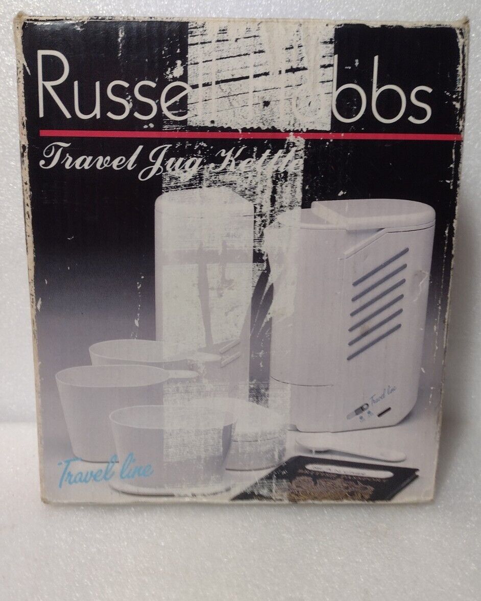 Russell Hobbs White Travel Jug Kettle. Works  Vintage With Box