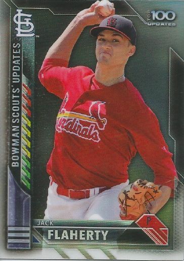 Jack Flaherty 2016 Bowman Chrome Top 100 parallel insert RC rookie card