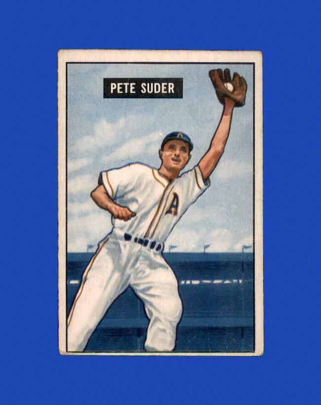 1951 Bowman Set Break #154 Pete Suder LOW GRADE (crease) *GMCARDS*
