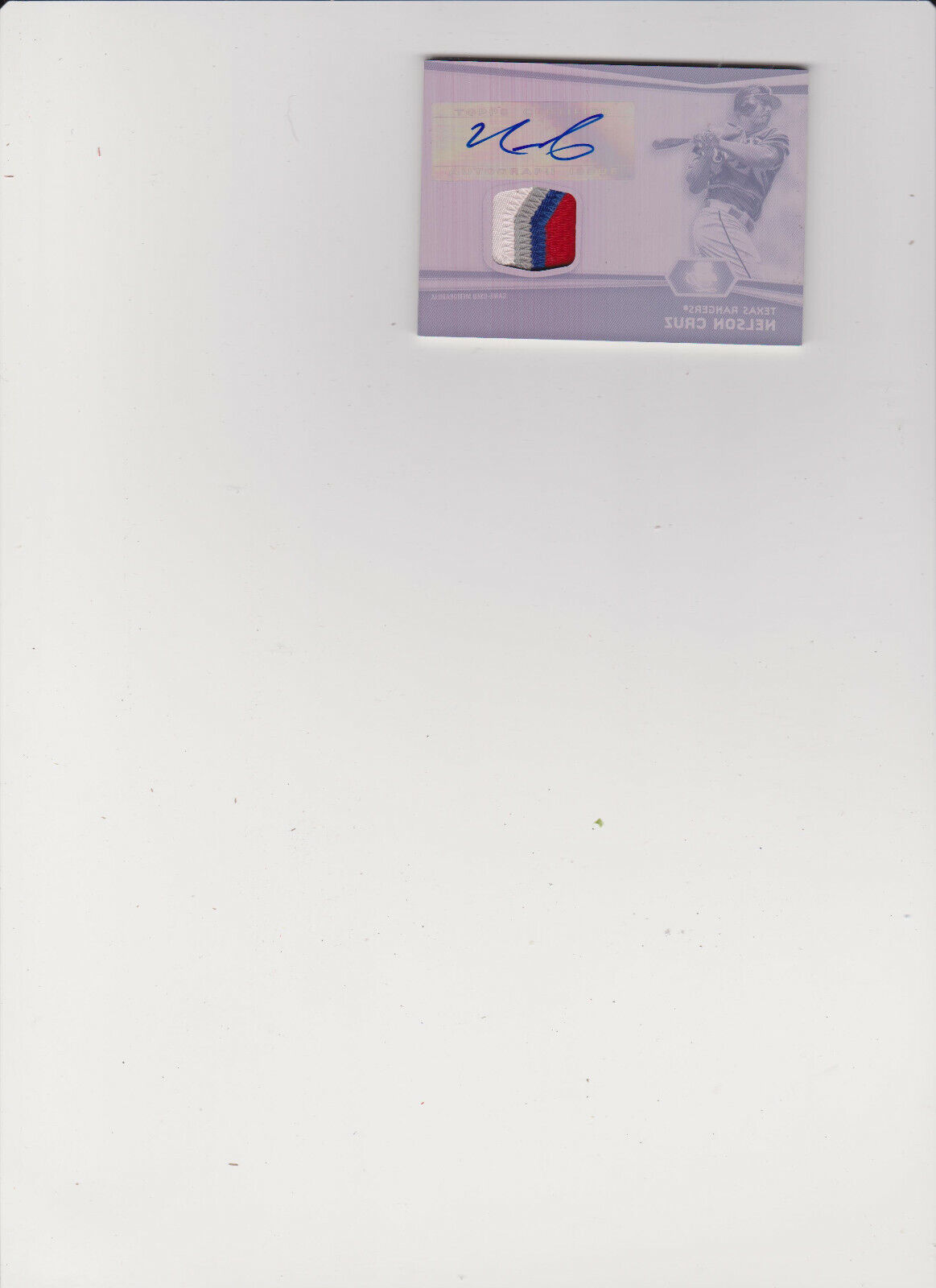 2012 Bowman Platinum Nelson Cruz Press Plate Auto Relic Card #AR-NC #\'d 1/1