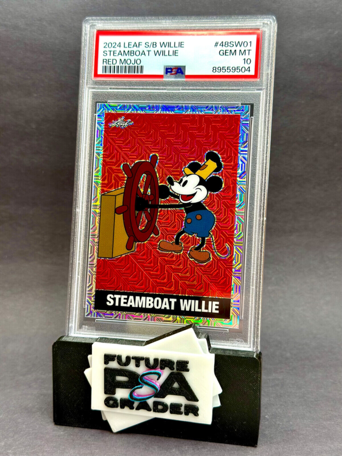 PSA 10 Steamboat Willie Red Mojo 16/75 Mickey Mouse Leaf #48SW-01