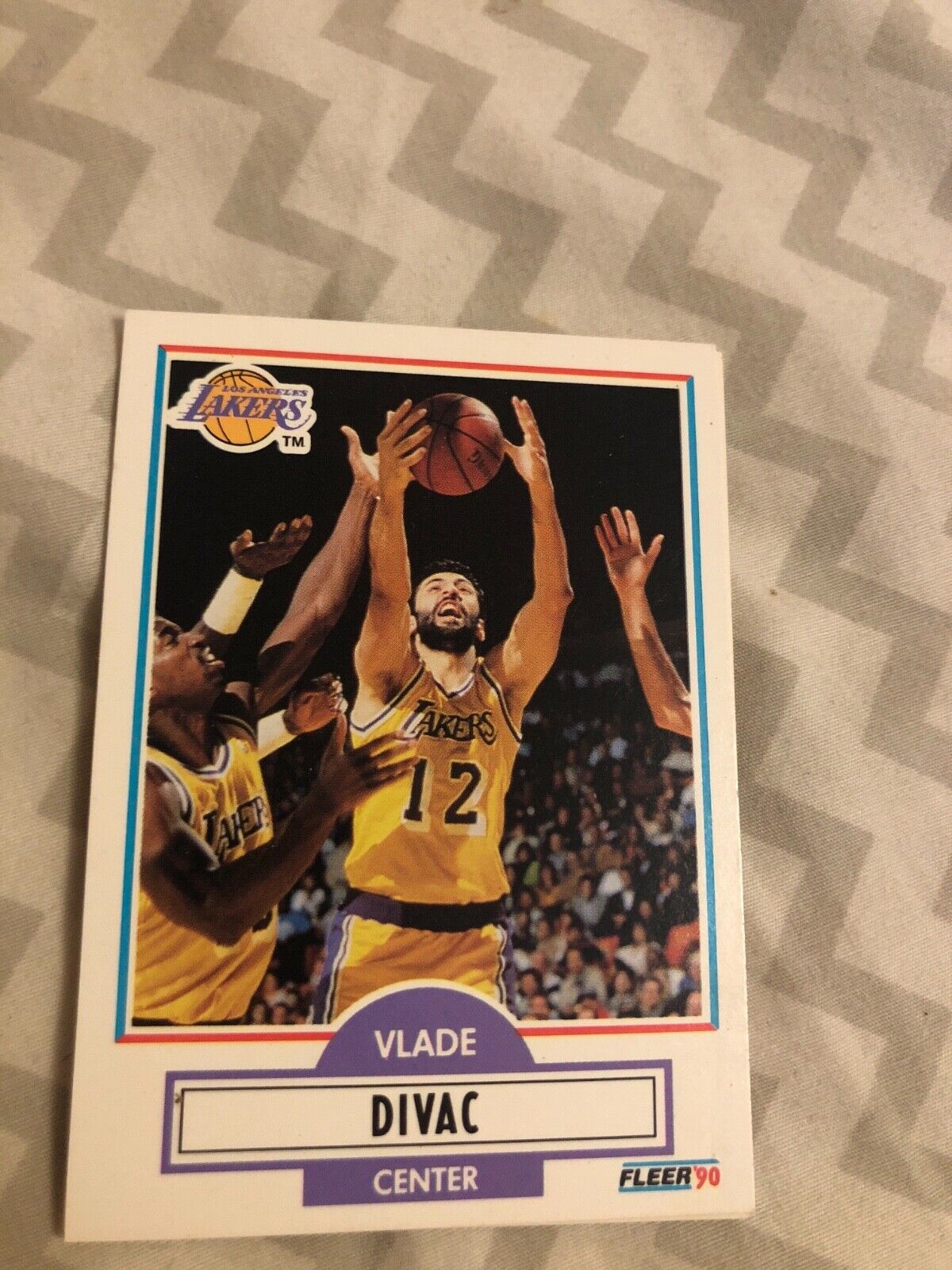 1990 - 1991 Fleer Vlade Divac Los Angeles Lakers #91 Basketball Card
