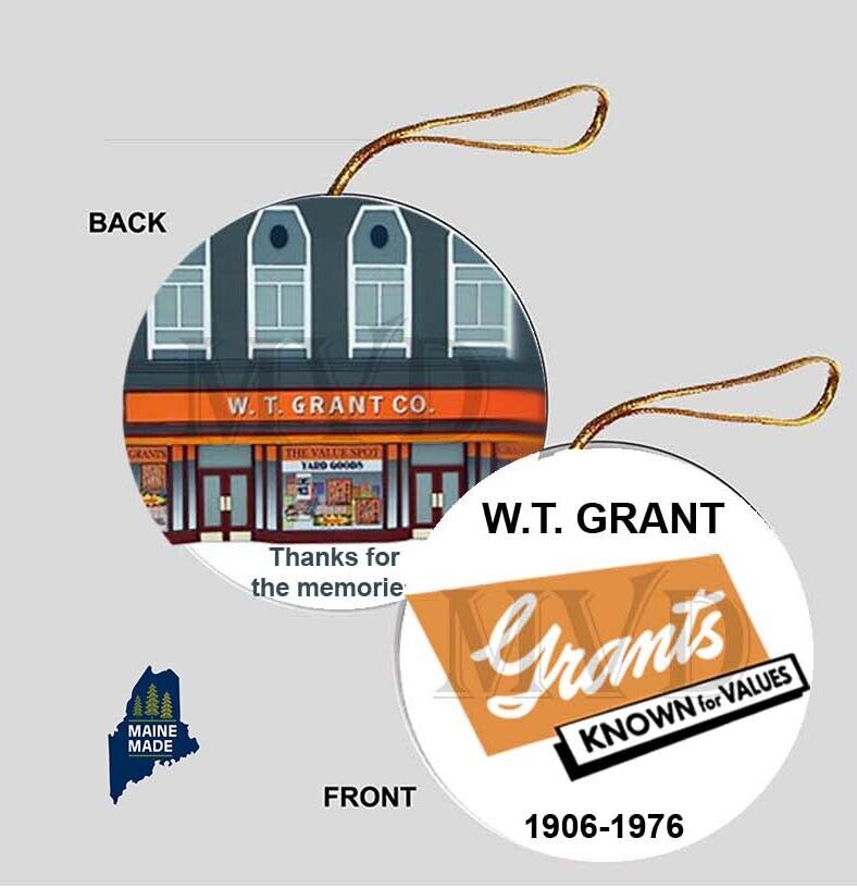 W T GRANT Christmas Ornament - Collectible Logo Vintage Department Store Grants