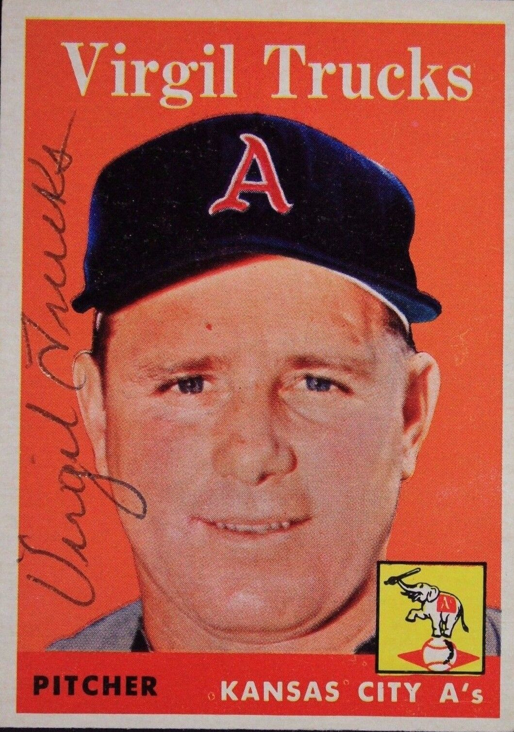 Virgil Trucks (d.13) A\'s Autographed 1958 Topps #277 Signed Card JSA Authentic