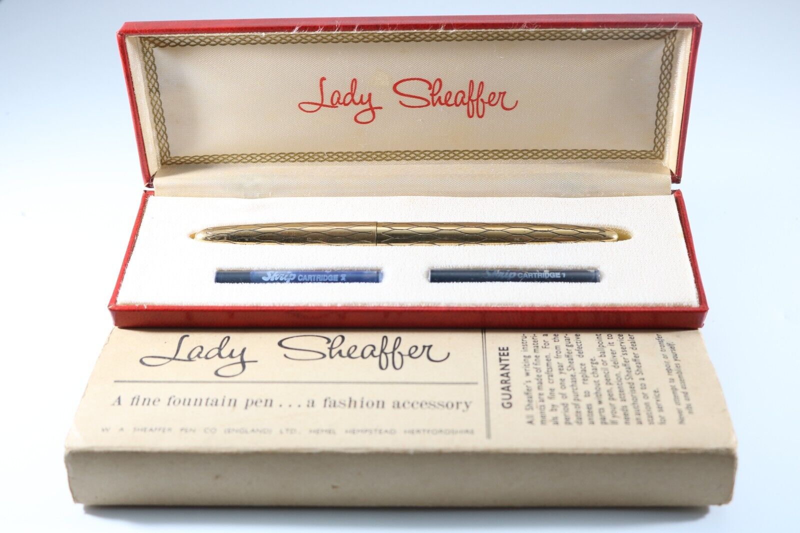 Vintage Sheaffer Lady Skripsert VIII Balicon Black & Gold Medium Fountain Pen