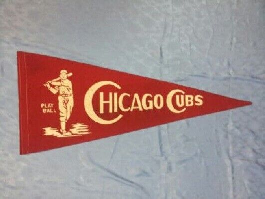 EXTREMELY RARE 1940's CHICAGO CUBS OHIO STATE CROSS PENNANT
