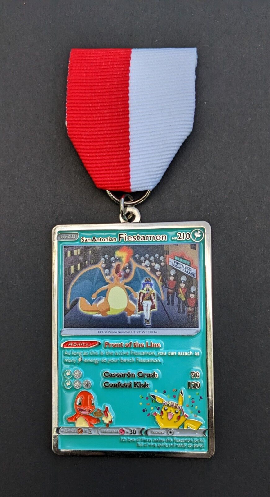 San Antonio Fiesta Medal Special Edition Pokemon Go TCG Charizard Gym Heroes Pin