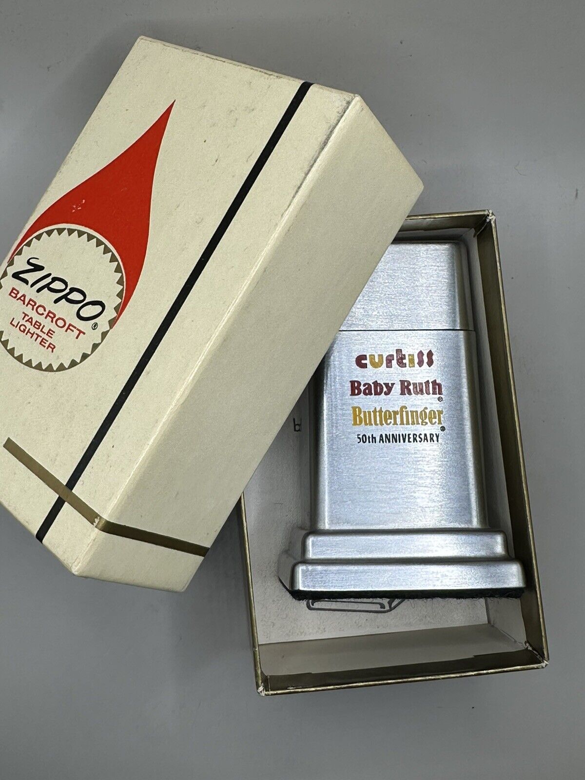 Vintage Barcoft Baby Ruth / Butter Finger 50th Anniv Zippo Lighter NEW Unstruck