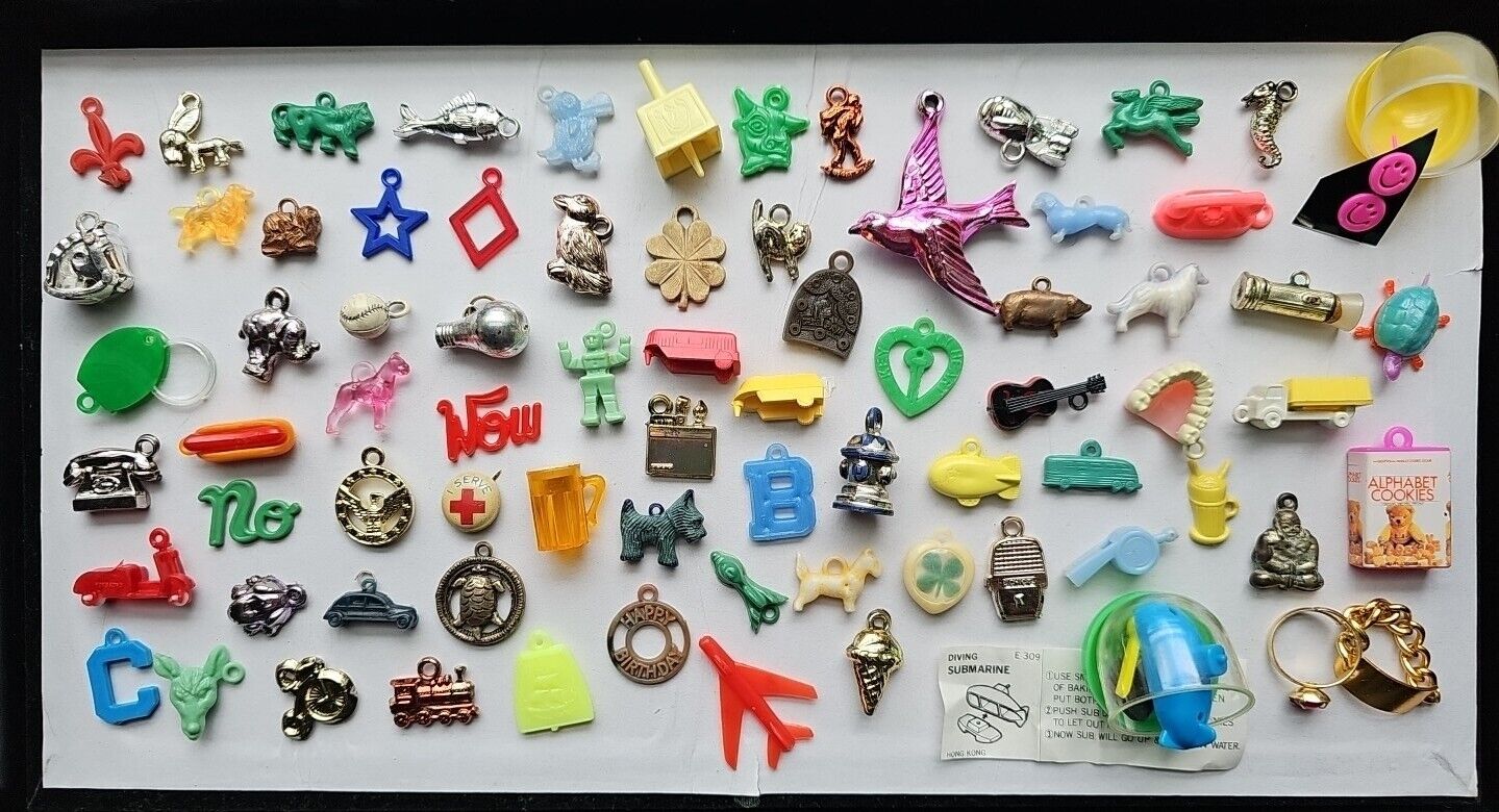 Cracker Jack Gumball Premium Prizes Toys Vtg Celluloid Metal Plastic 90+ Pieces