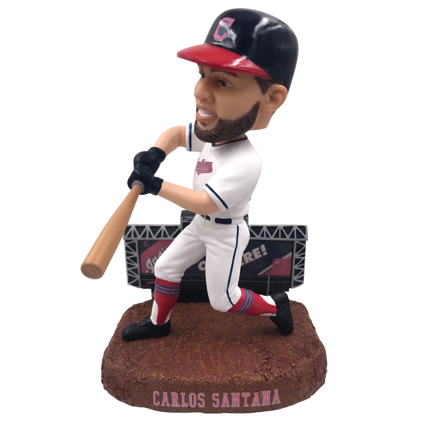 Carlos Santana Cleveland Indians Scoreboard Bobblehead MLB Baseball