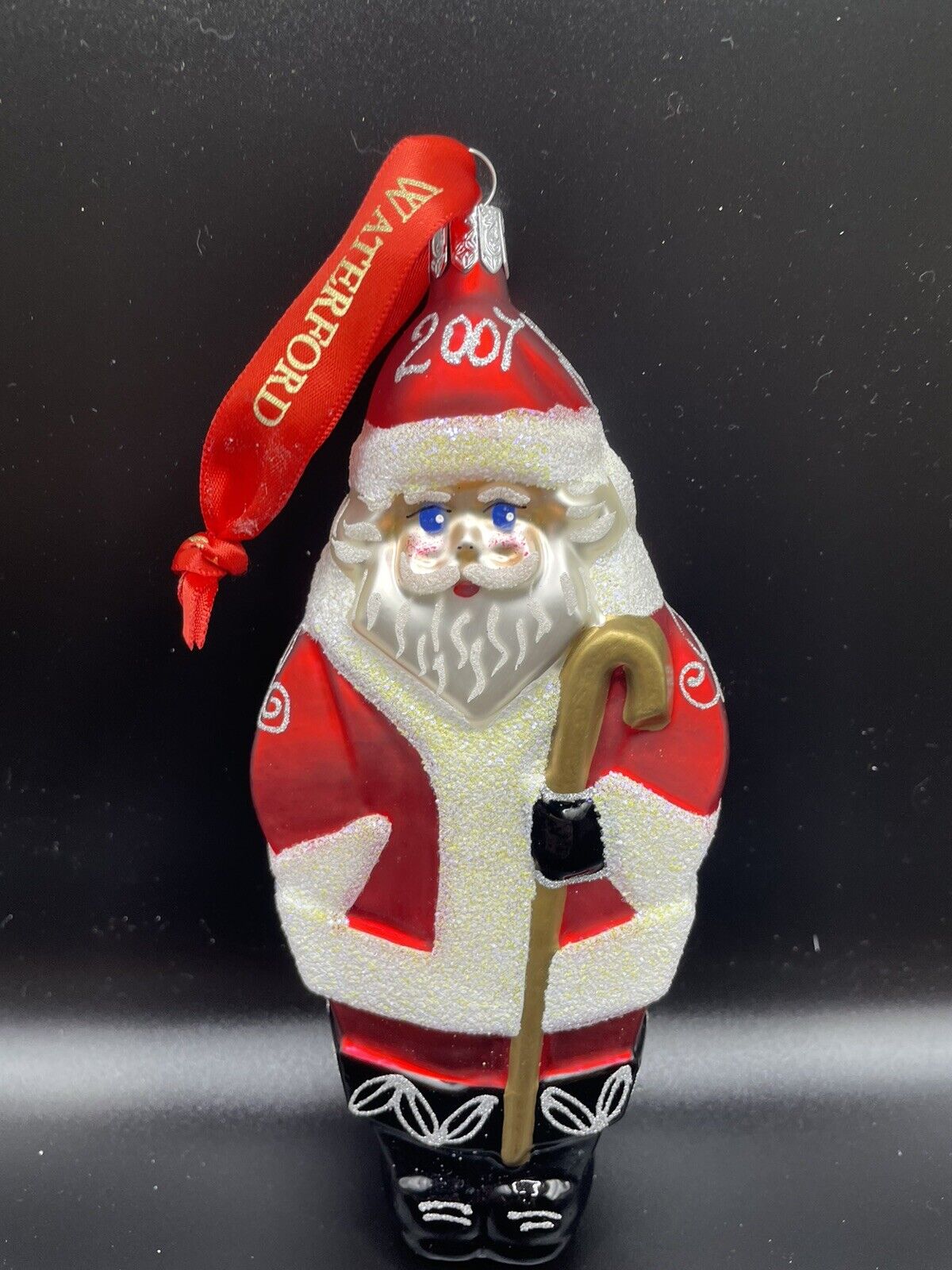 Waterford Crystal Christmas Ornament. 2007 Glass Santa Exquisite.  New no Box