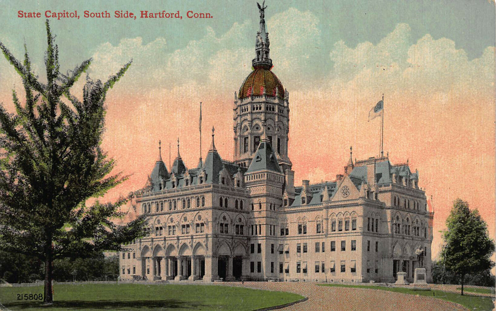 State Capitol, South Side, Hartford, Connecticut, early postcard, unused
