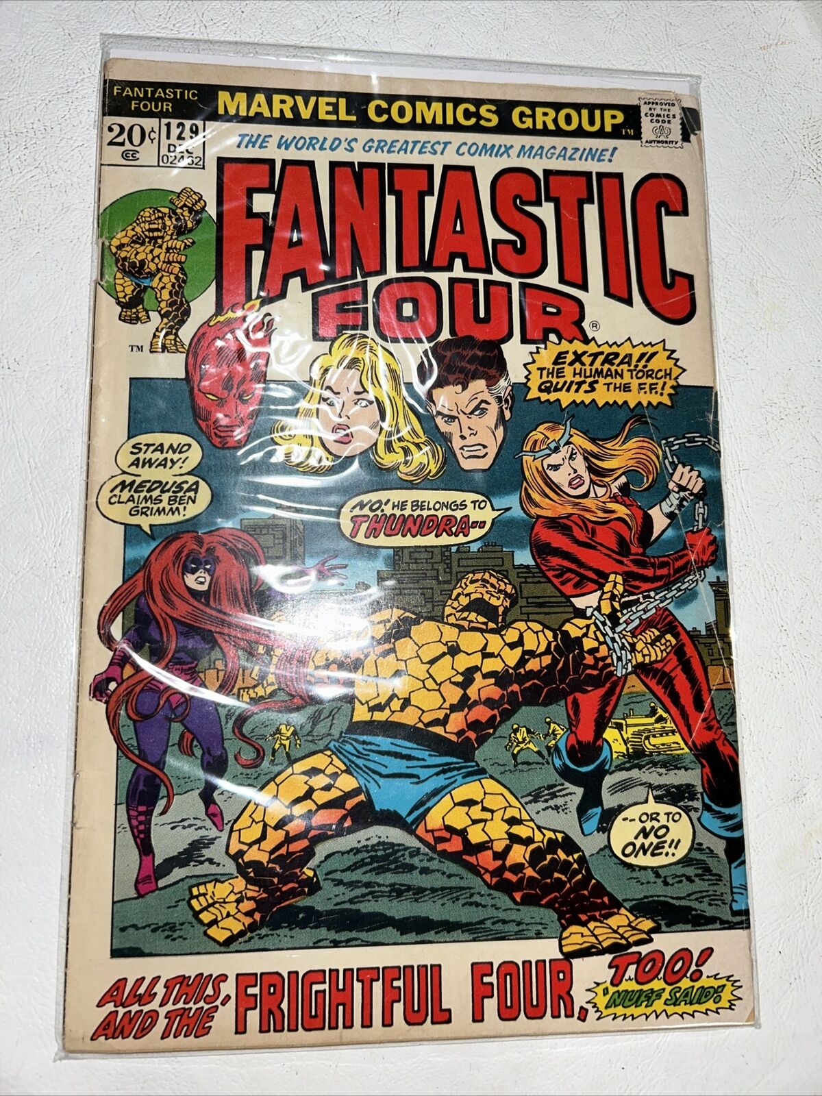 Fantastic Four #129 (1972) Beautiful FN+ 1st Appearance of Thundra