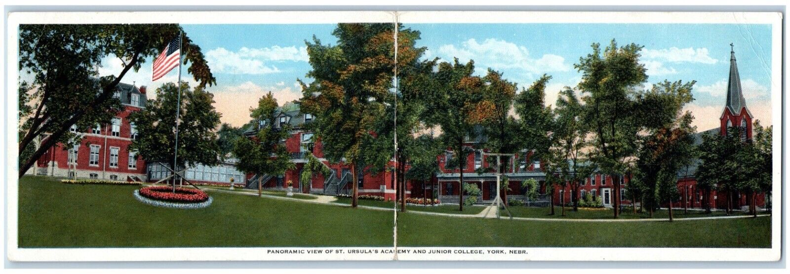 York Nebraska NE Postcard Panoramic View Of St. Ursula's Academy Junior College