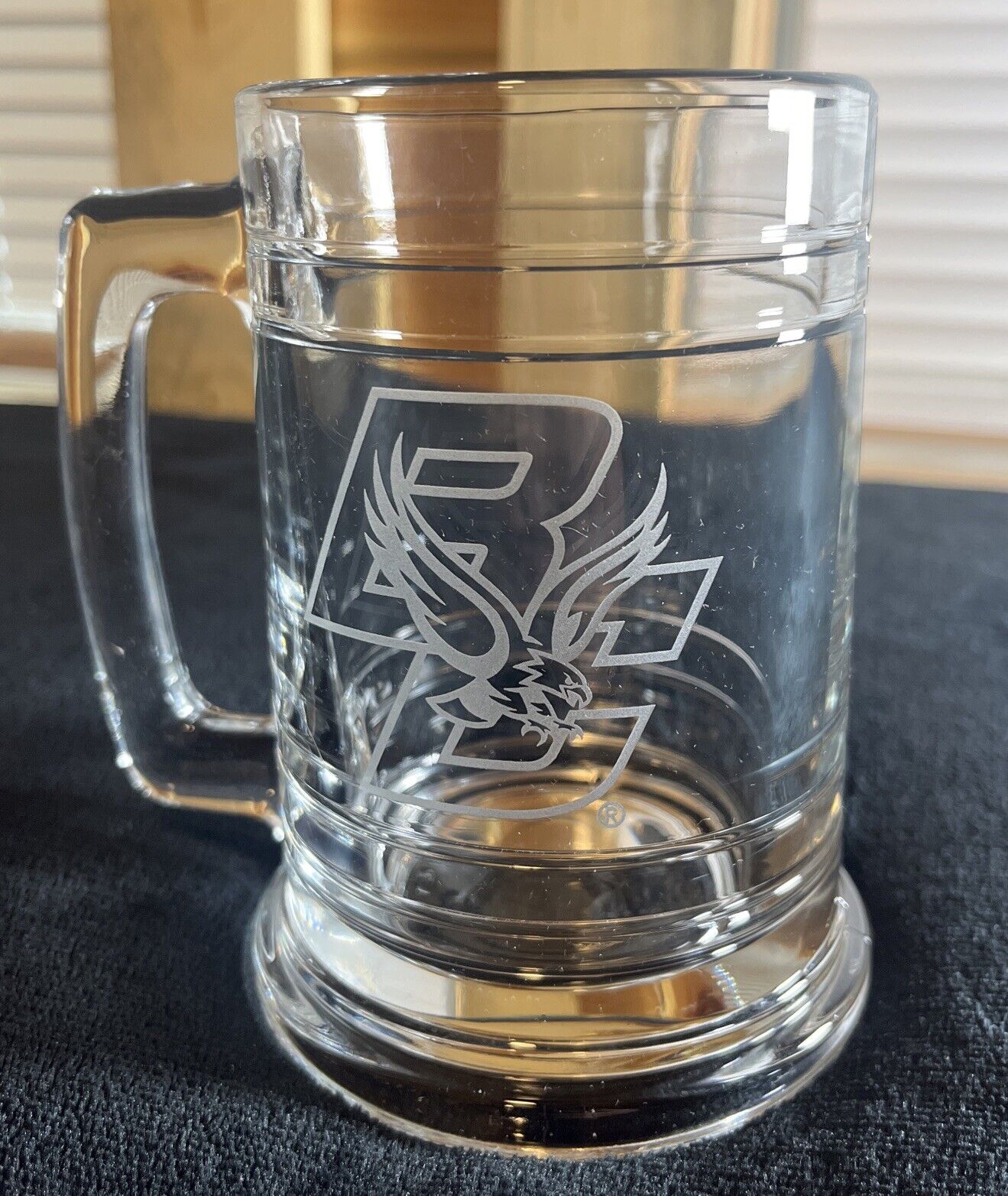 Boston College Eagle Etched  Drinking Glass Beer Stein