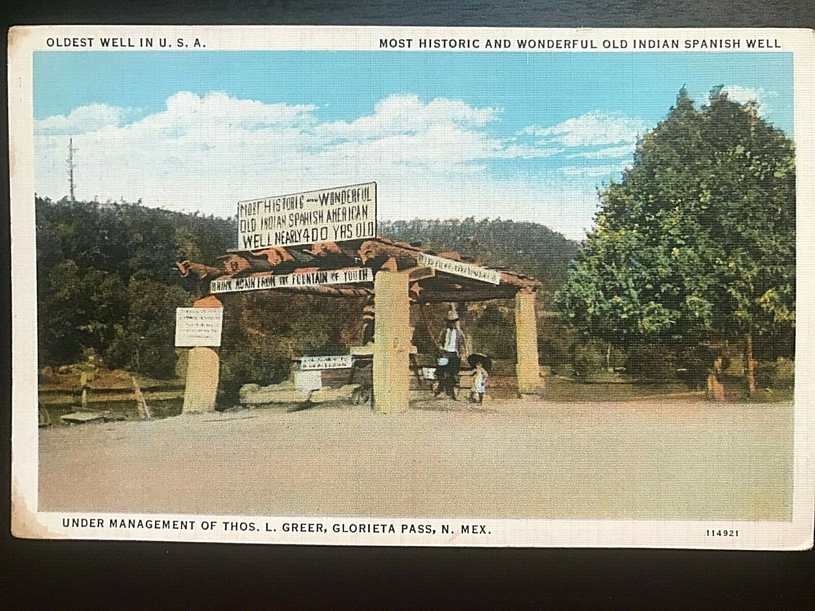 Vintage Postcard 1930-1945 Oldest Well in the U.S.A. Glorieta Pass New Mexico