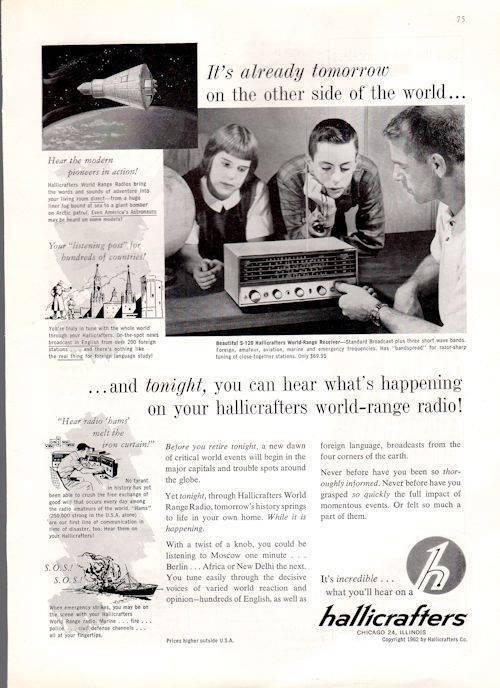 1962 Hallicrafters PRINT AD Radios S-120 World Range Receiver 