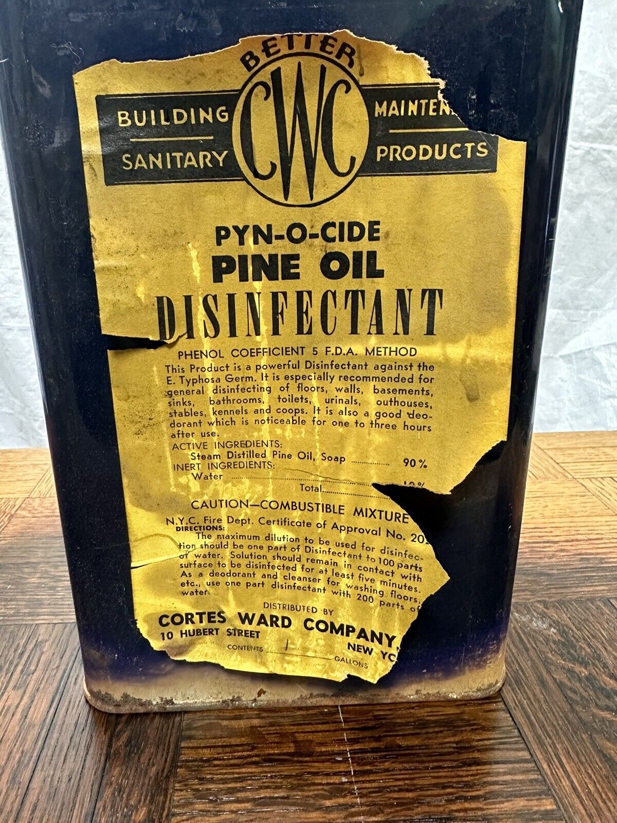 Antique Vintage CWC Pyn-o-cide Pine Oil Disinfectant  Cortes Ward Company 1950s