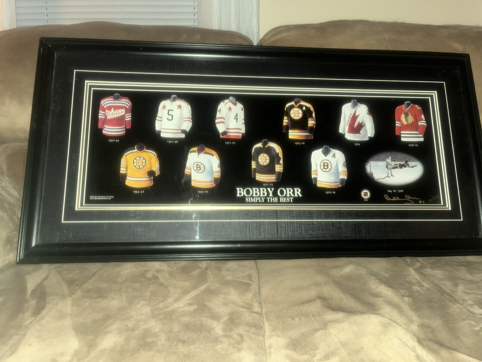 Bbby Orr Autographed Jersey Collage 
