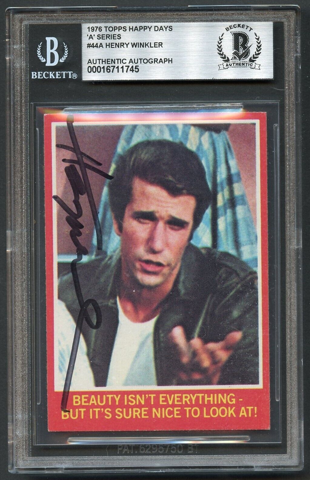 Henry Winkler #44A signed autograph 1976 Topps Happy Days A Series Card BAS Slab