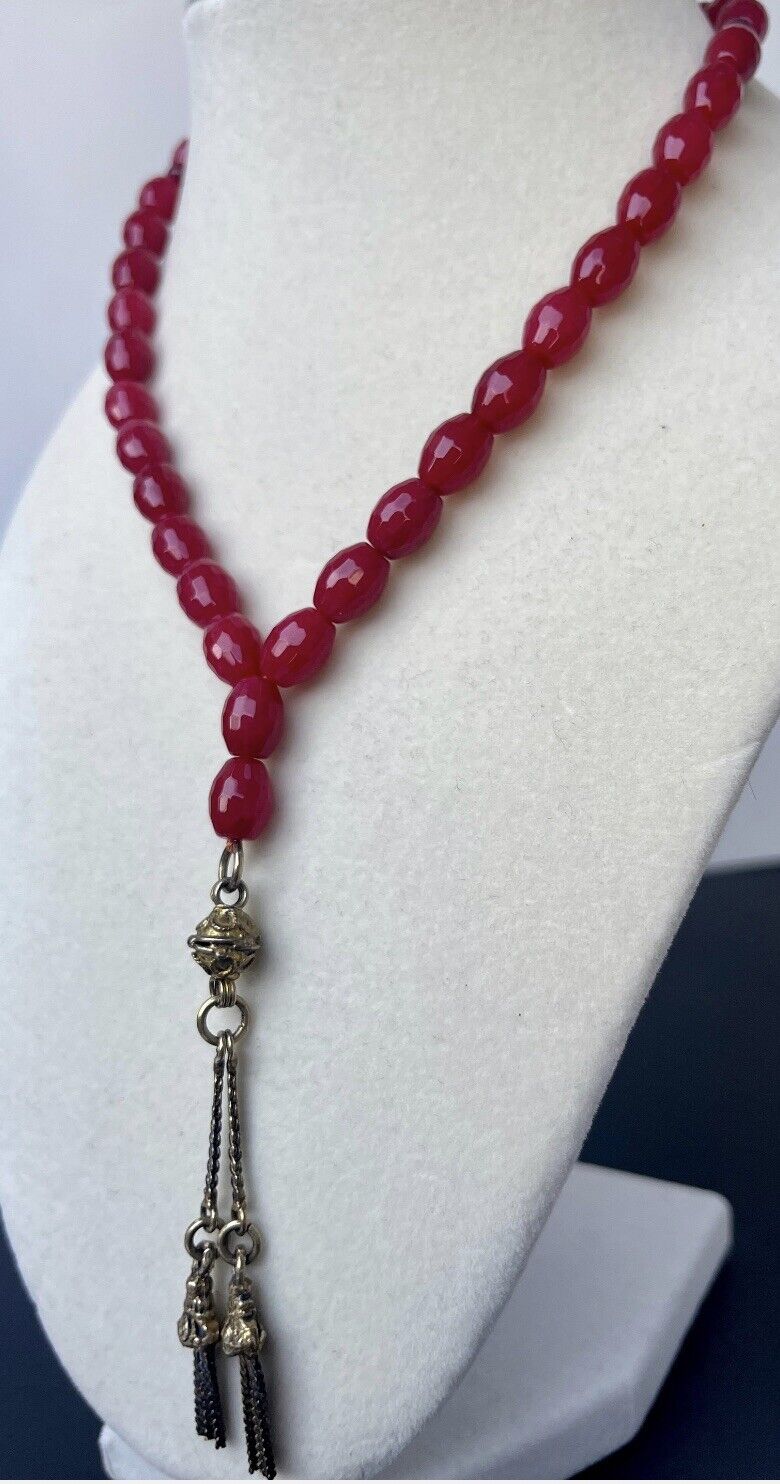 Natural Antique Red Ruby Tesbih, Prayer Beads, Rosary