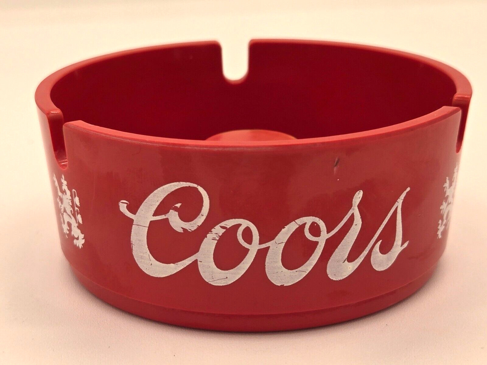 Vintage Coors Advertising Ashtray Ornamin Red plastic 3 3/4\