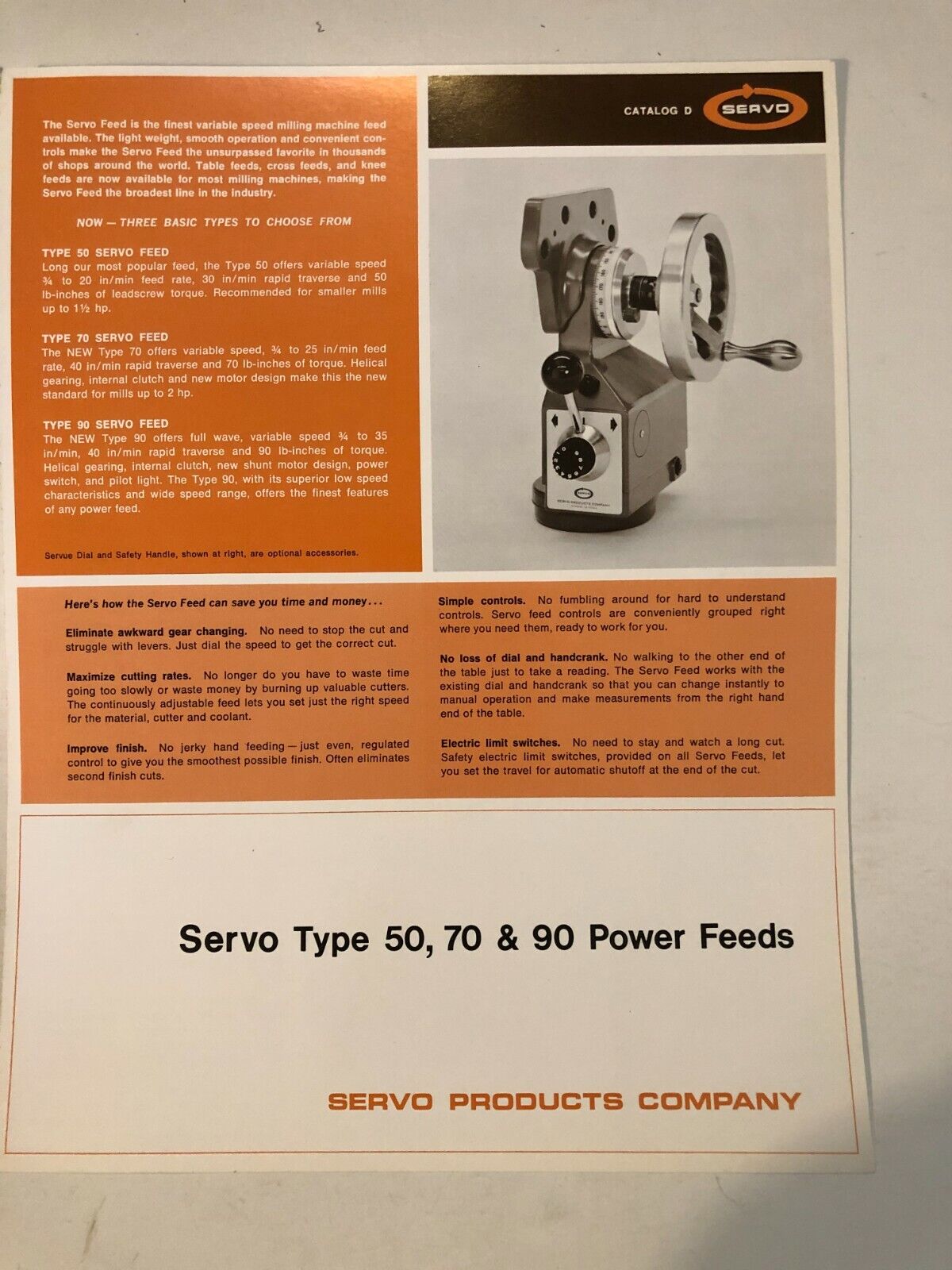 Servo Type 50, 70 & 90 Power Feeds Rotary for Various Models Catalog D