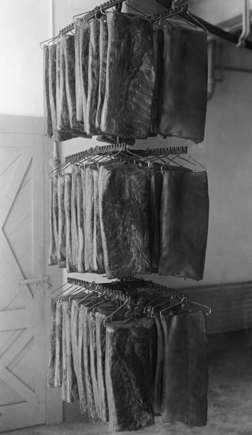Rack bacon awaiting slicing an unspecified Beech Nut Packing Compa Old Photo