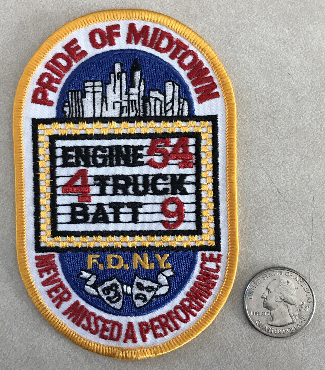 FDNY New York Engine 54 4 Truck Batt 9 Pride Midtown Manhattan Embroidered Patch