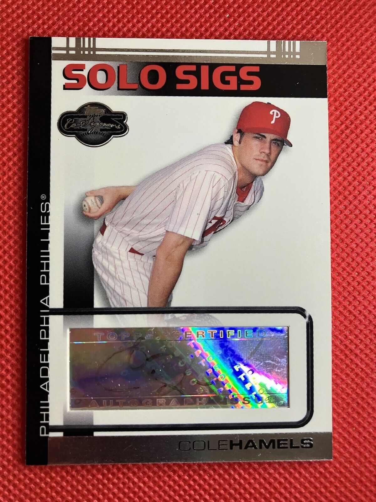 2007 Topps Solo Sigs Cole Hamels RC Auto Rookie Phillies Baseball Card