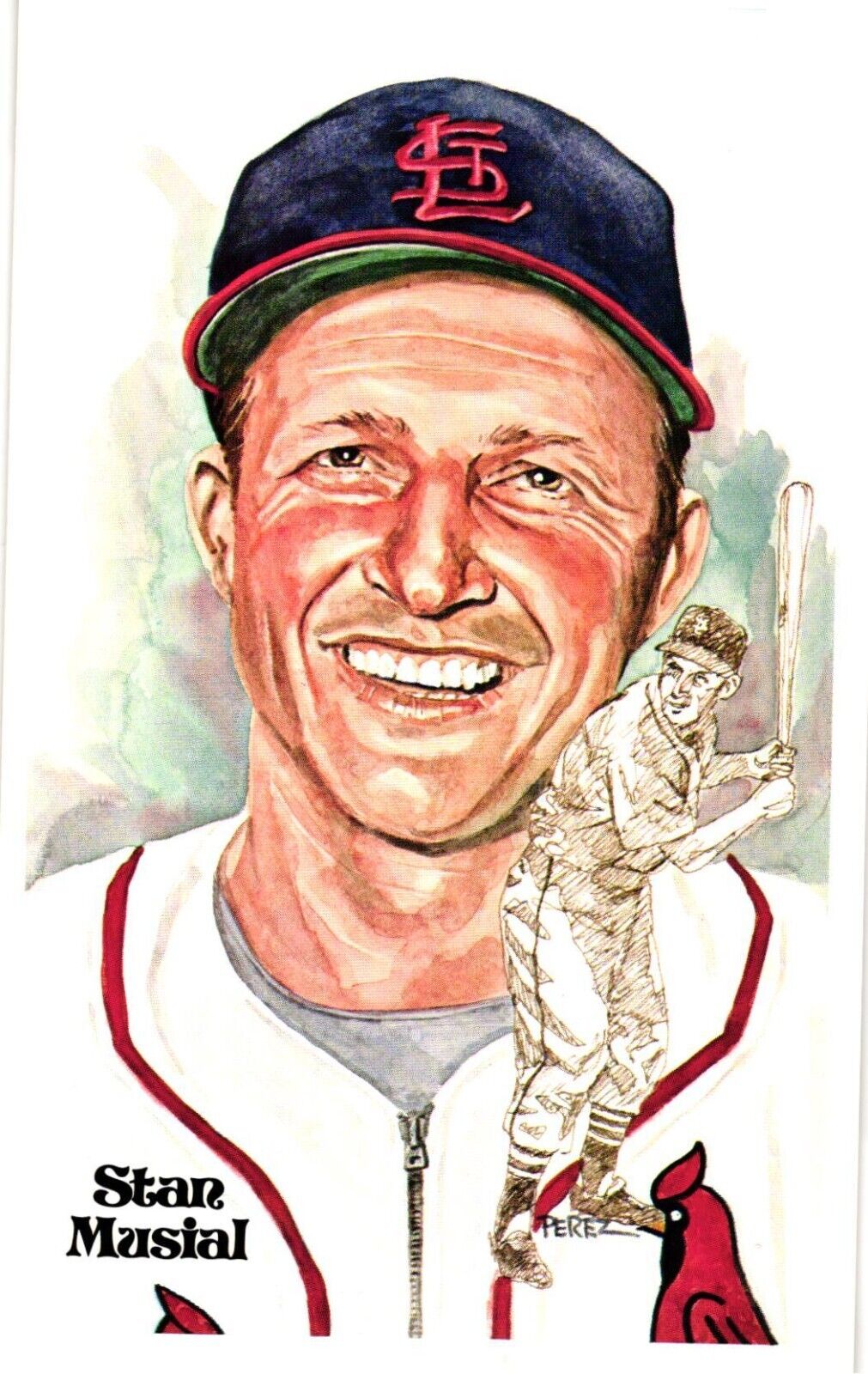 Stan Musial 1980 Perez-Steele Baseball Hall of Fame Limited Edition Postcard