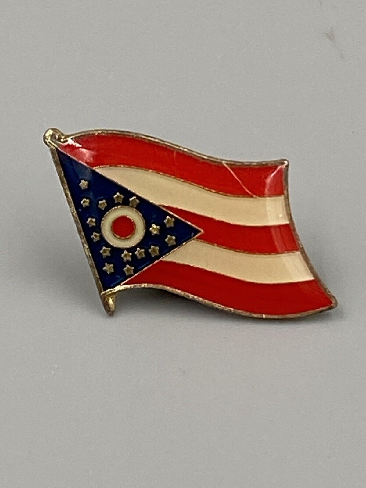 Vintage OHIO State Flag Lapel Hat Pin