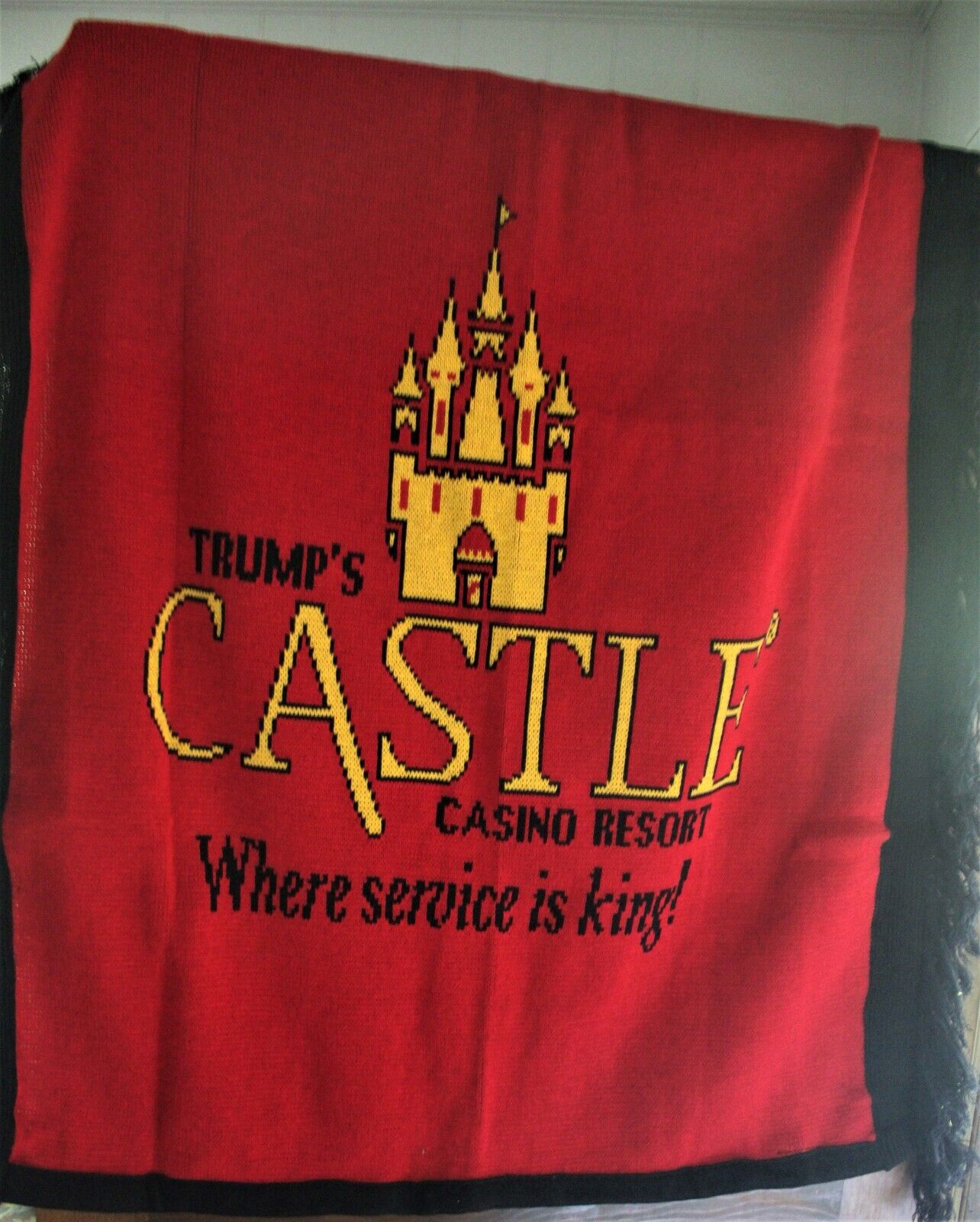1985 Trump's Castle Casino Resort Throw Blanket Where Service Is King 38