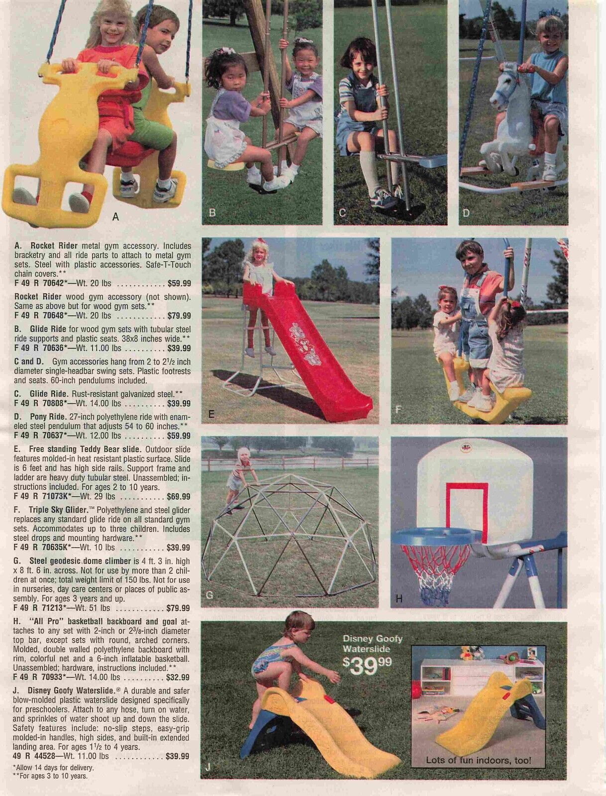1990S Rocket Rider Glide Ride Swing Slide Vtg Print Advertisement 8X11