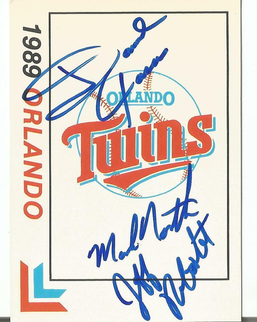 Minnesota Twins MARK NORTH / DAVID JACAS / JEFF REBOULET autographed card