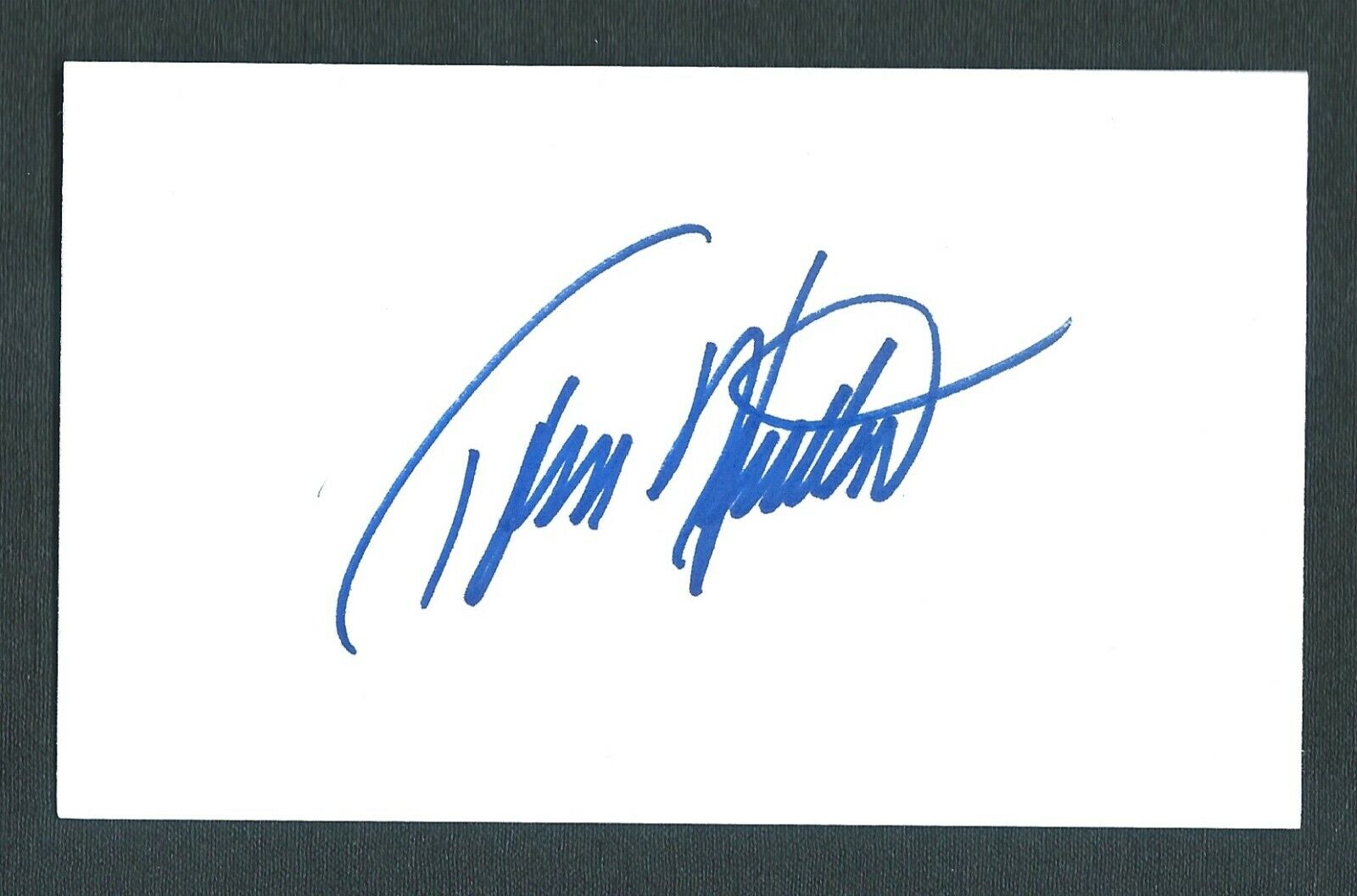 TOM HUTTON Signed Autographed 3X5 Index Card Dodgers Phillies Expos Blue Jays