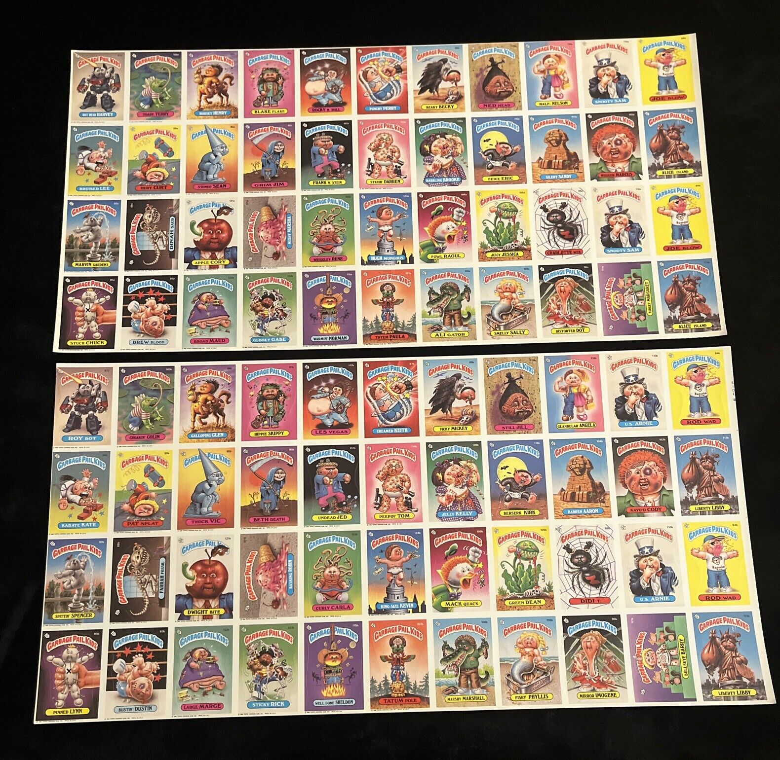 Garbage Pail Kids Series 3 1986 Uncut Sheet Complete Set A & B Sheets OS3