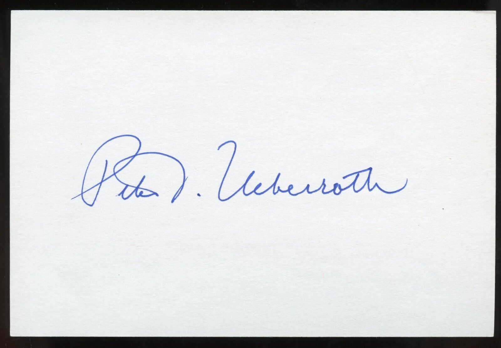 Peter Ueberroth signed autograph auto 4x6 cut Chairman LA Olympic Commitee