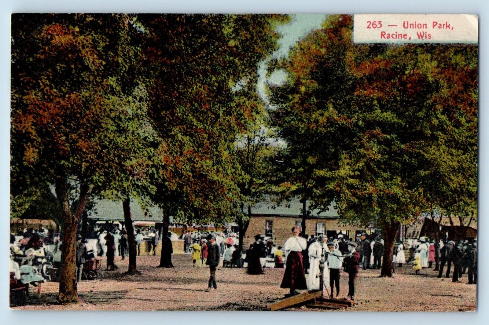 Racine Wisconsin Postcard Union Park Exterior View Field c1909 Vintage Antique