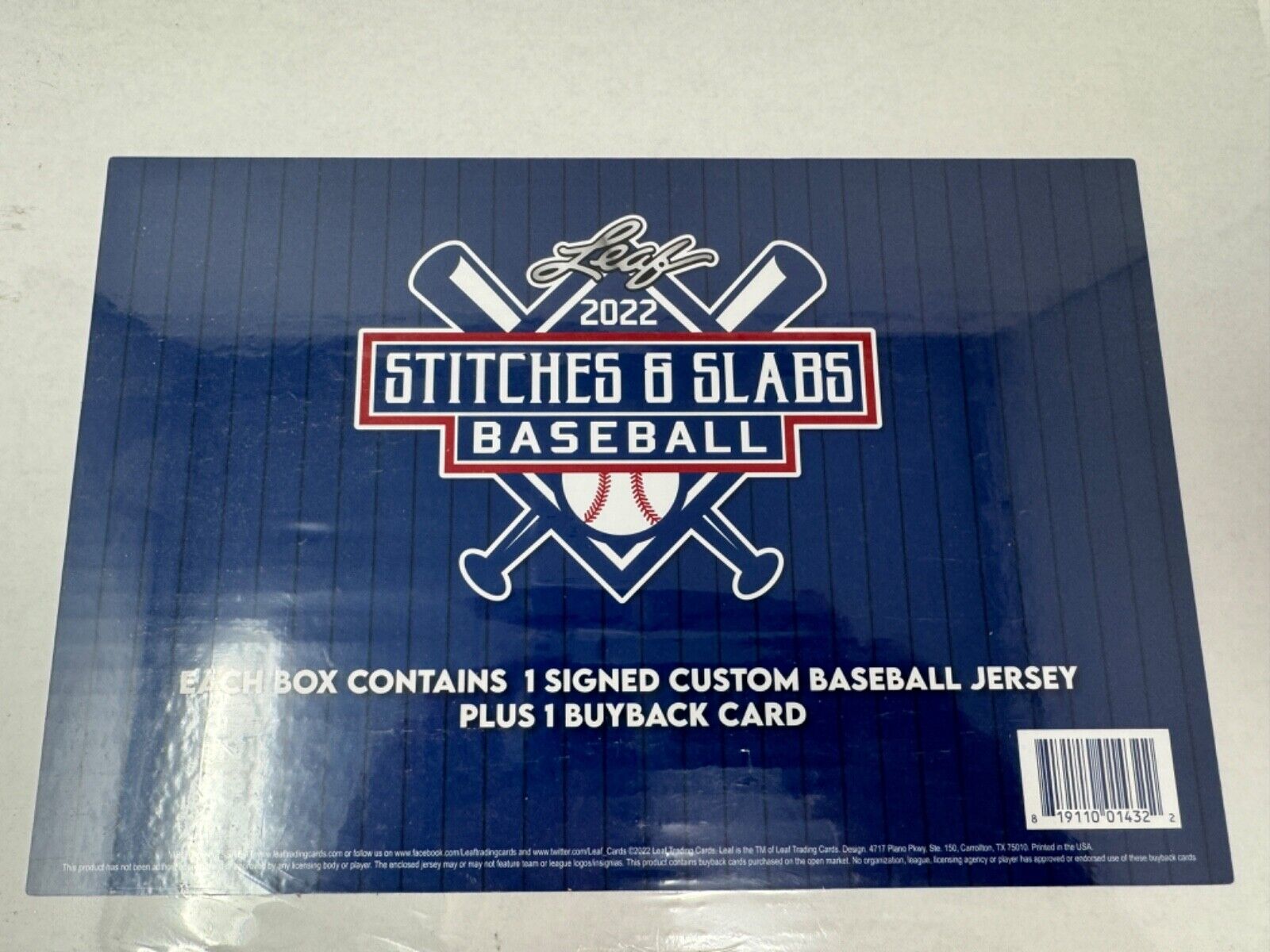 2022 Leaf Stitches and Slabs Baseball Box (Mystery Jersey + Card) -GREAT PRODUCT