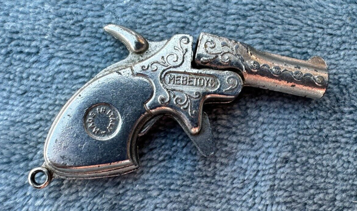 Vintage 1960s Mebe Toys Miniature Derringer Cap Gun Keychain- Made in Italy