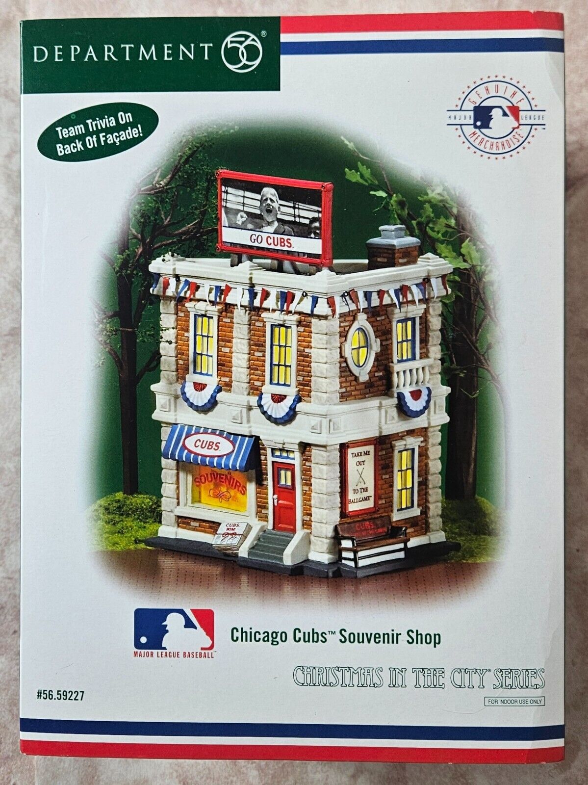 DEPT 56 CHICAGO CUBS SOUVENIR SHOP 59227 RETIRED CHRISTMAS IN THE CITY