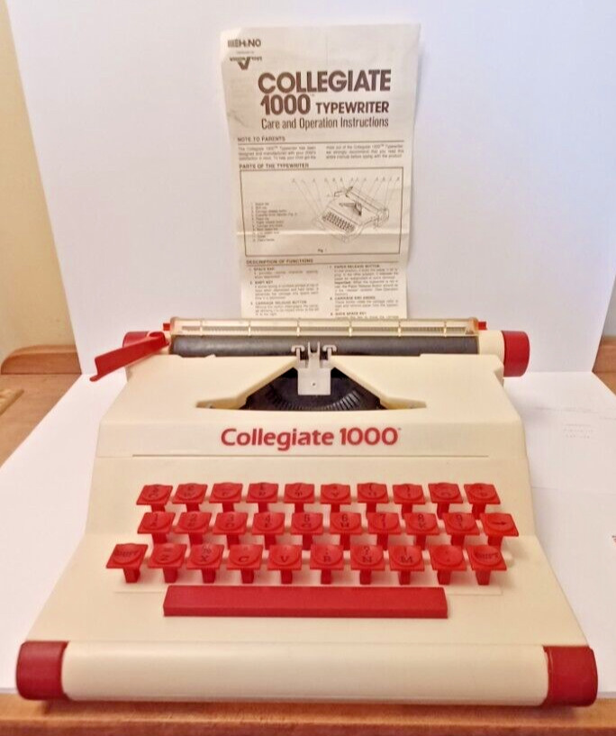 Collegiate 1000 Typewriter 1995 Instructions Tested Works Original Box
