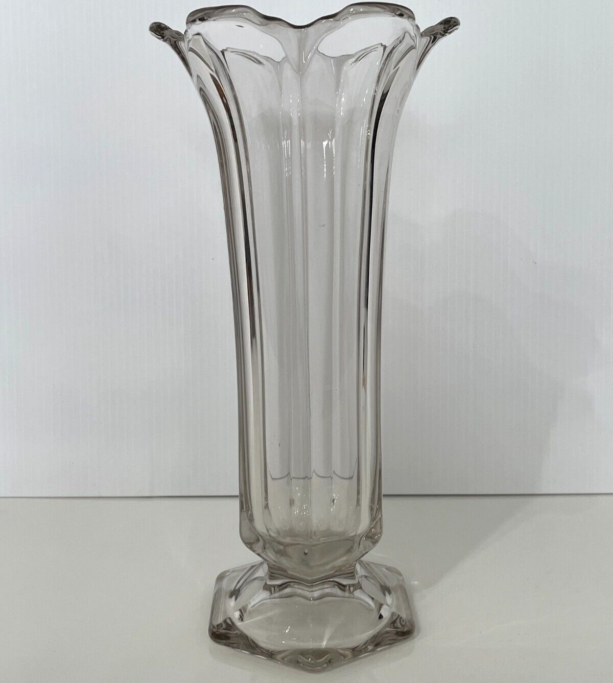 Antique Footed Vase Duncan & Miller LARGE & HEAVY 13” EAPG Exquisite c1909 JCS