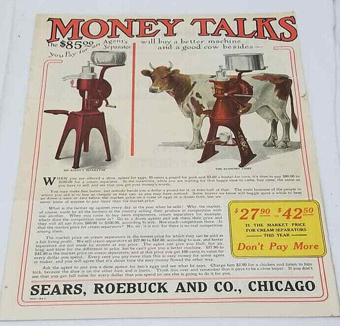 Sears Roebuck Ad / Catalogue 1911 Cream Separations